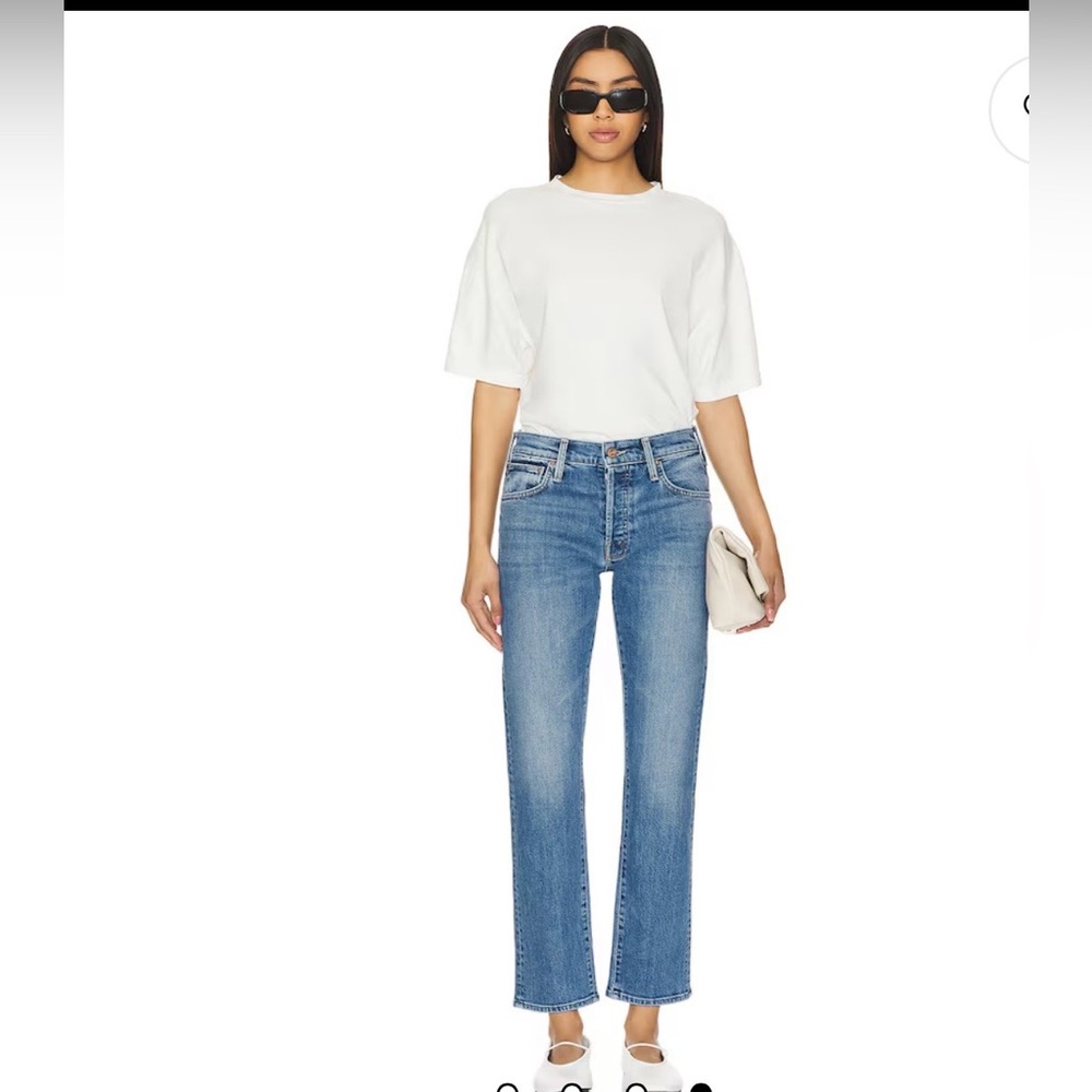 MOTHER Blue Straight Leg Jeans